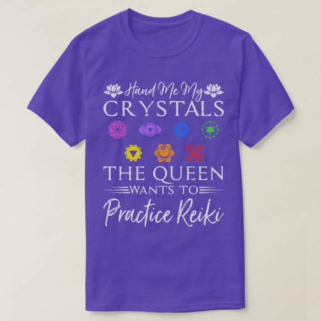 Camiseta Reiki Master Healing Crystals Chakra Reiki (Frente do Design)