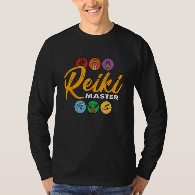 Camiseta Reiki Master Spiritual Healer Adora Calor de Energ (Frente)