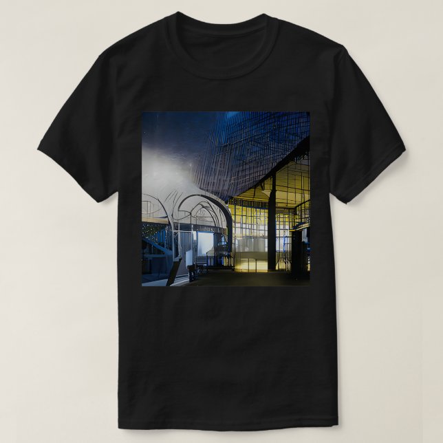 Camiseta Reimaginado pela luz industrial e fantasia mágica  (Frente do Design)