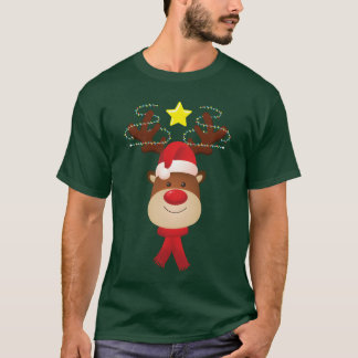Camiseta Rein de Natal da Família Correspondente Face Vint