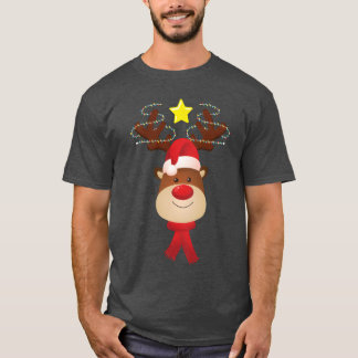 Camiseta Rein de Natal da Família Correspondente Face Vint 