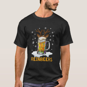 Camiseta Reinbeers Beer Reindeer Natal Engraçado Bebendo L