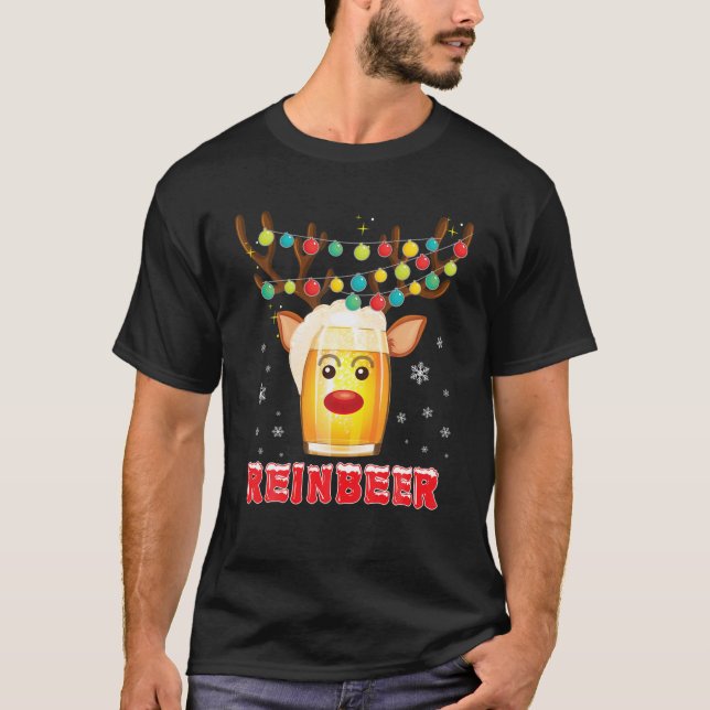 Camiseta Reincerveja Santa Claus Reindeer Beer Beer Beer Be (Frente)