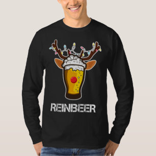 Camiseta Reincerveja Santa Claus Reindeer Beer Engraçado Na