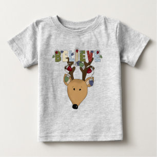 Camiseta Reindeer Acredita Feriado Festa de Natal