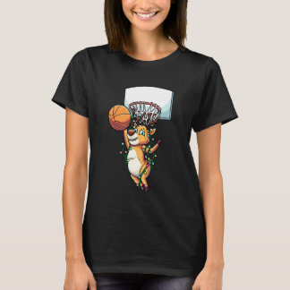 Camiseta Reindeer Basketball Holiday Christmas Sports Fans