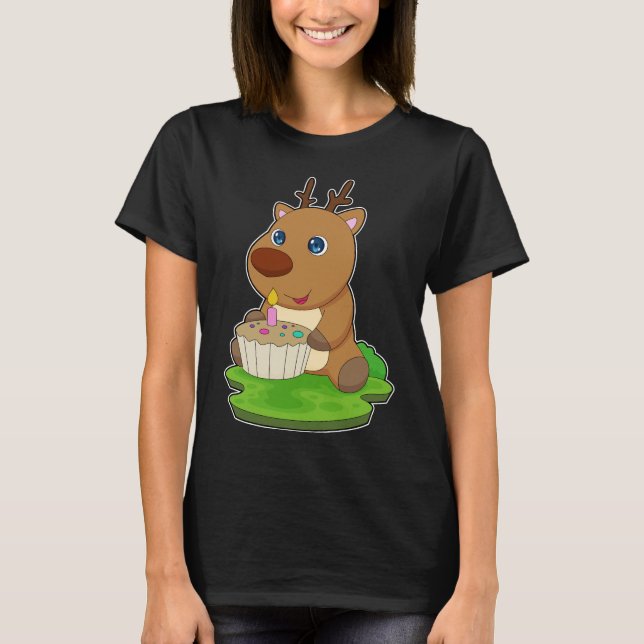 Camiseta Reindeer Birthday Cake (Frente)