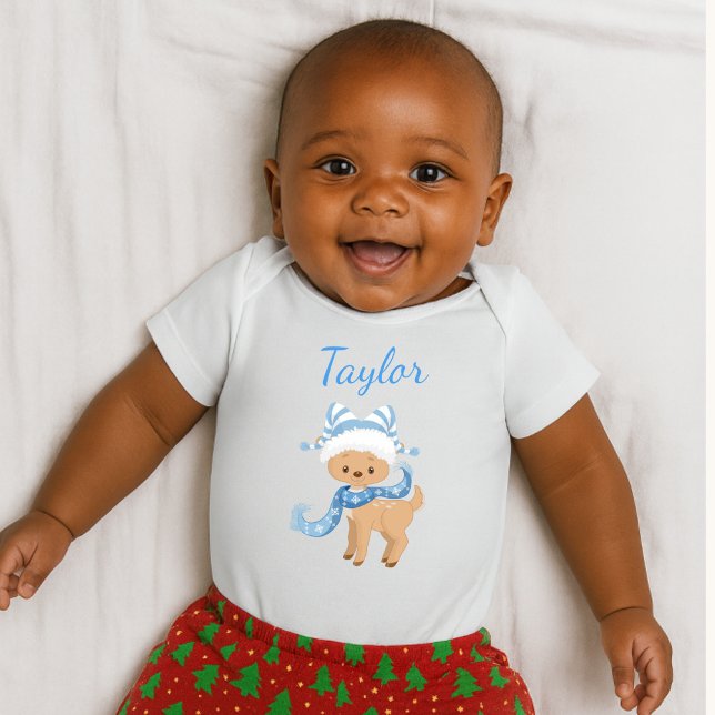 Camiseta Reindeer bonito em Azul (Criador carregado)