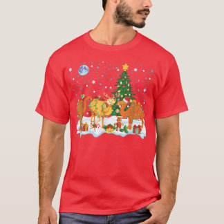 Camiseta Reindeer Camel Engraçado Luzes de Natal