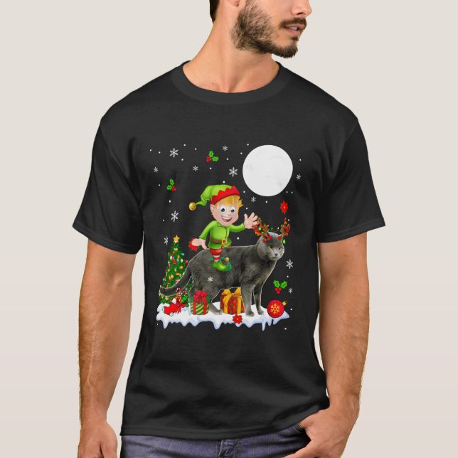 Camiseta Reindeer Chartreux Cat Xmas O (Frente)