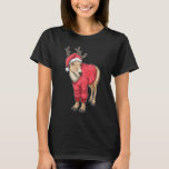 Camiseta Reindeer Christmas Santa hat<br><div class="desc">Este design é o presente perfeito para um aniversário,  Natal e outras celebrações. É adequado para mulheres,  homens e crianças.</div>