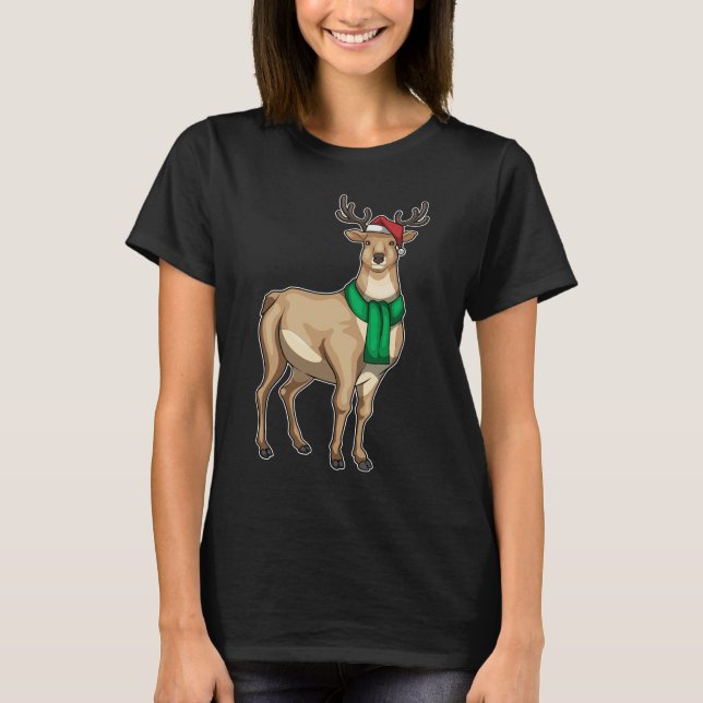 Camiseta Reindeer Christmas Scarf (Frente)