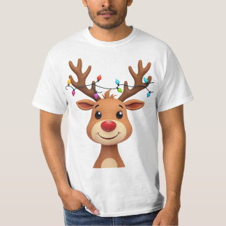 Camiseta Reindeer com Luzes de Natal