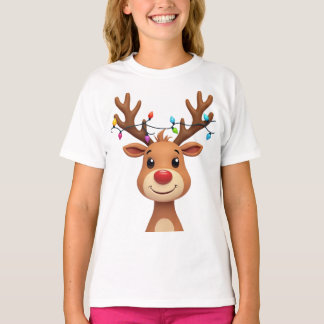Camiseta Reindeer com Luzes de Natal