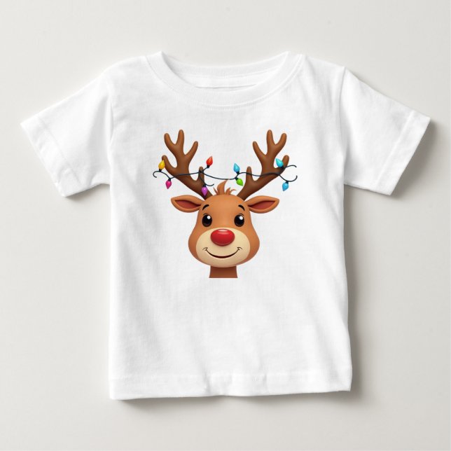 Camiseta Reindeer com Luzes de Natal (Frente)