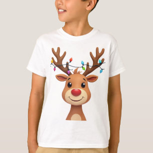 Camiseta Reindeer com Luzes de Natal
