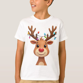 Camiseta Reindeer com Luzes de Natal