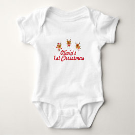 Camiseta Reindeer Dançante 1rua Primeiro Feliz Natal Natal