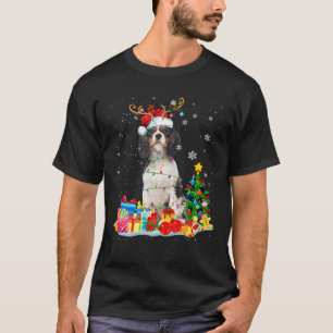 Camiseta Reindeer das Luzes do Springer Spaniel em Inglês