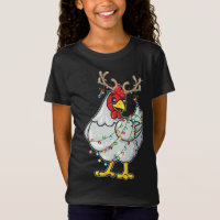 Reindeer de Frango Natal Antlers Luzes Pajama F
