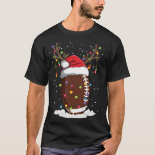 Camiseta Reindeer de Futebol de Natal Engraçado Santa Hat X