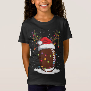 Camiseta Reindeer de Futebol de Natal Engraçado Santa Hat X