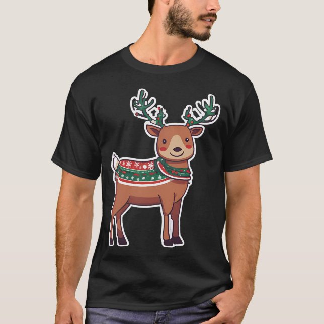 Camiseta Reindeer de Natal (Frente)