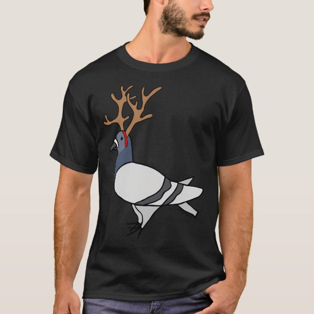 Camiseta Reindeer De Natal Fred The Pigeon (Frente)
