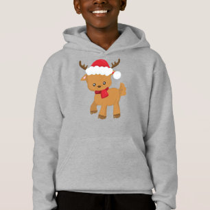 Camiseta Reindeer de Natal, Reindeer Bonito, Santa Hat