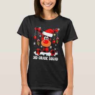 Camiseta Reindeer de Xadrez Vermelha do Quadrado 3º Grau Sa