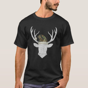 Camiseta Reindeer Deer Camo Santa Hat Caça de Natal Pajama