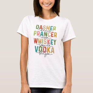Camiseta Reindeer e Bebidas Natal Engraçado