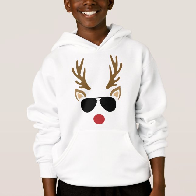 Camiseta Reindeer e óculos de sol, Natal (Frente)
