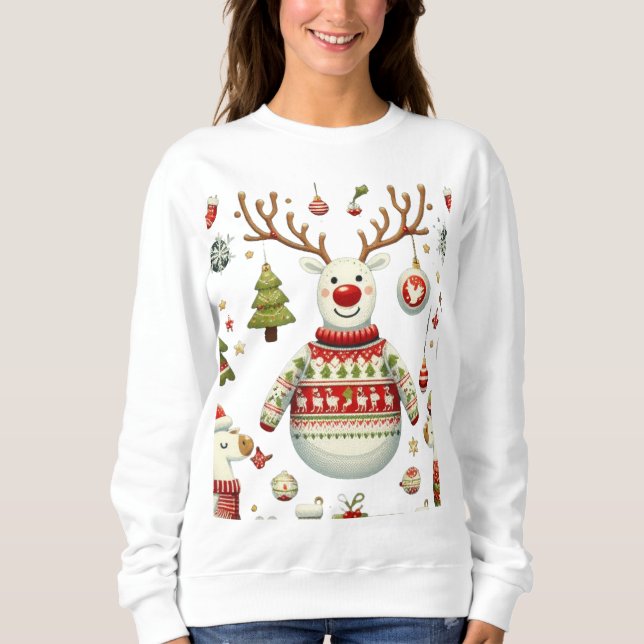 Camiseta Reindeer e Ornamentos (Frente)