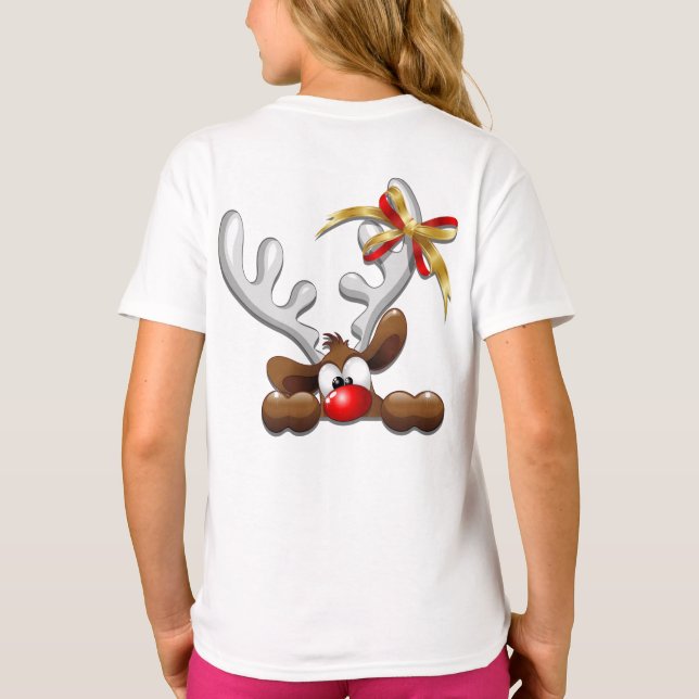 Camiseta Reindeer Enzergou Caráter de Natal Engraçado (Verso)