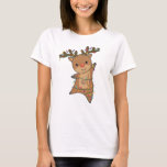Camiseta Reindeer Feliz Natal Animais De Inverno Deer<br><div class="desc">O veado de Natal com luzes de fada. Animais engraçados com presentes e neve até as férias. Também é engraçado para o Natal em julho. As renas são animais doces e perfeitas para o Natal.</div>