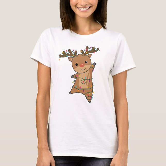 Camiseta Reindeer Feliz Natal Animais De Inverno Deer (Frente)