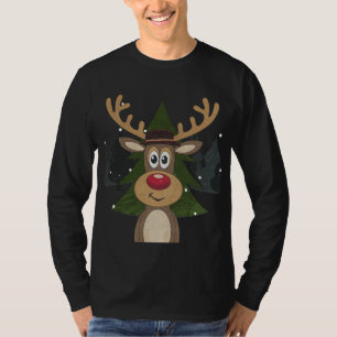 Camiseta Reindeer festivo em uma Terra Maravilha de inverno