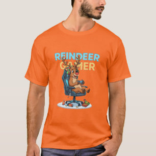 Camiseta Reindeer Gamer Vídeo Game Natal Divertido