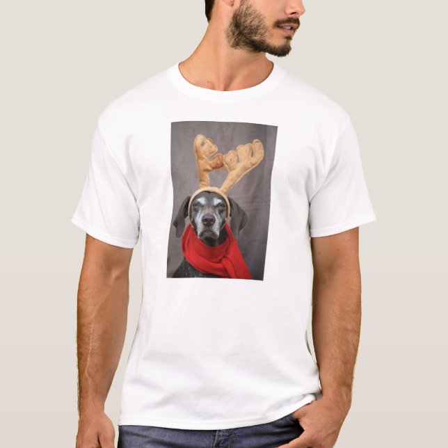 Camiseta Reindeer German Shorthired Pointer (Frente)