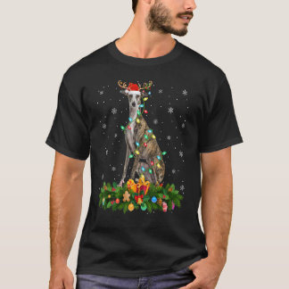 Camiseta Reindeer Hat de Natal Papais noeis Greyhound Dog C