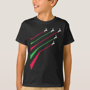 Camiseta Reindeer jato patriótico risca vermelha e feliz ve