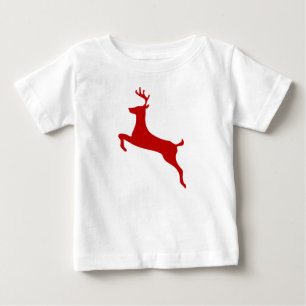Camiseta Reindeer Jump Christmas Red Silhouter Hat