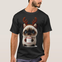 Camiseta Reindeer Kitten with Hot Cocoa