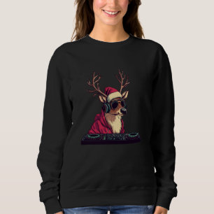 Camiseta Reindeer legal como DJ com óculos escuros e Ele