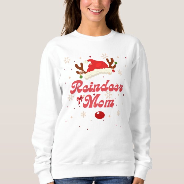 Camiseta Reindeer Mamãe Sweatshirts (Frente)