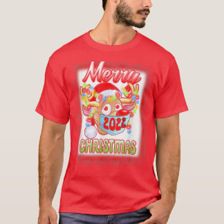 Camiseta Reindeer Na Feliz Pajama Da Família De Máscaras Ch