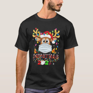 Camiseta Reindeer Na Feliz Pajama Da Família De Máscaras Ch