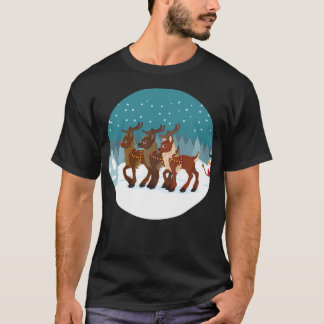 Camiseta Reindeer Na Neve