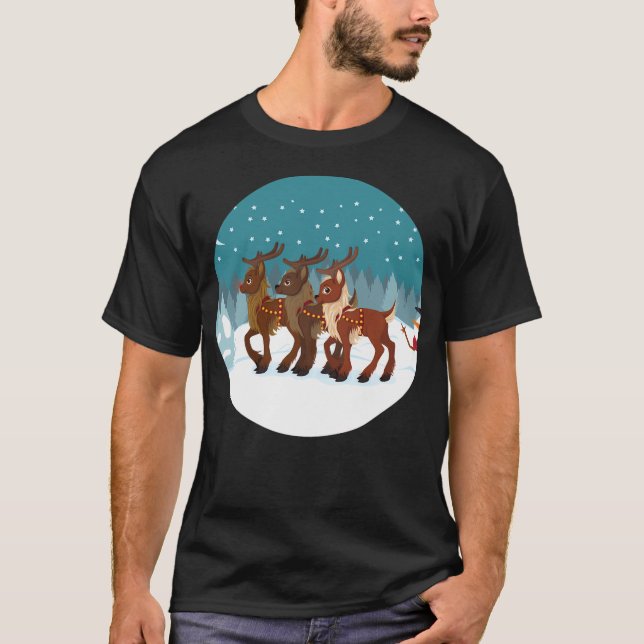 Camiseta Reindeer Na Neve (Frente)